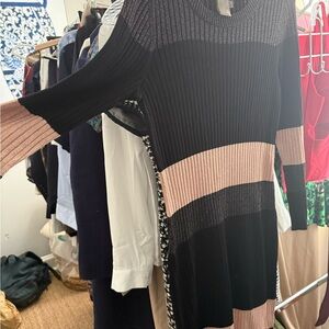 Taylor Black and Gray Knit Sweater